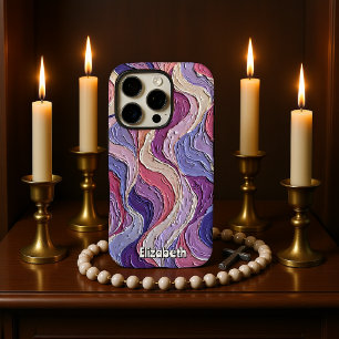 Coque iPhone 16 Pro Vagues Pastel aux carreaux