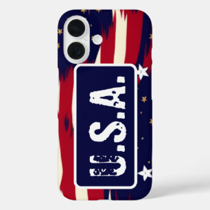 Coque Pour iPhone 16 Vagues patriotiques