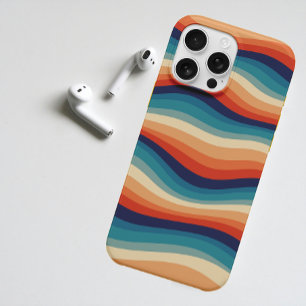 Coque iPhone 16 Pro Vagues Rétro Colorées Vintage