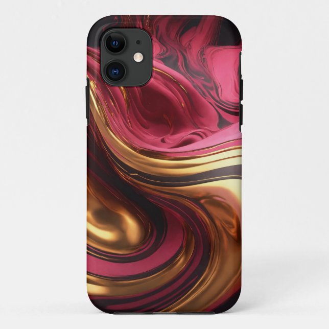 Coques Case-Mate iPhone "Vagues roses : Artistic Pink and Gold iPhone/iPad (Dos)