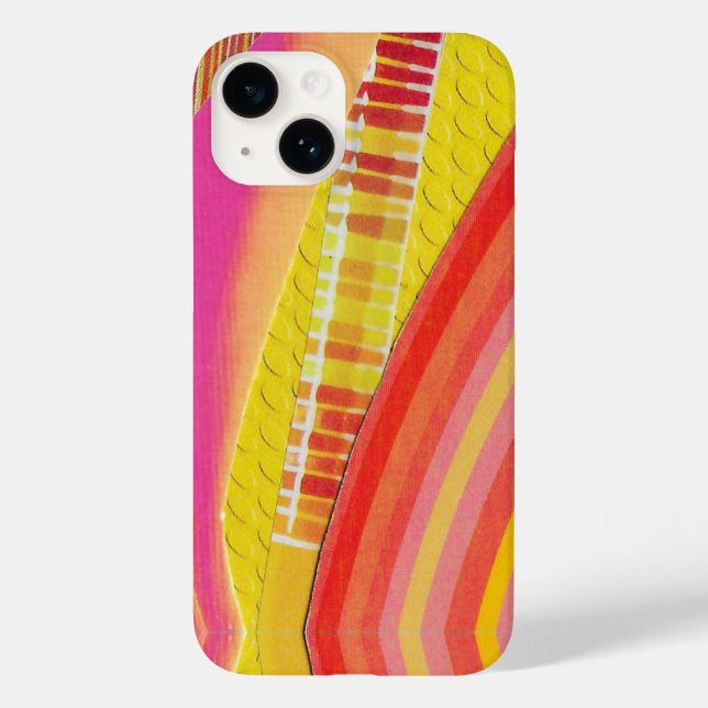 Coques Case-Mate iPhone vagues roses orange et jaunes (Verso)