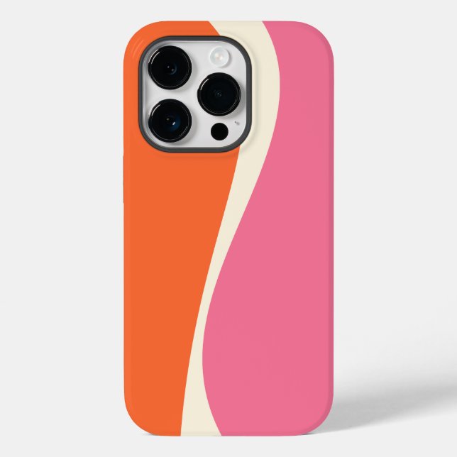 Coques Case-Mate iPhone Vagues simples 2 en rose, orange et crème (Verso)
