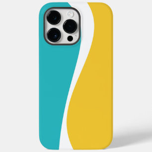 Coque Case-Mate iPhone Vagues simples 2 en Turquoise, Jaune et Blanc