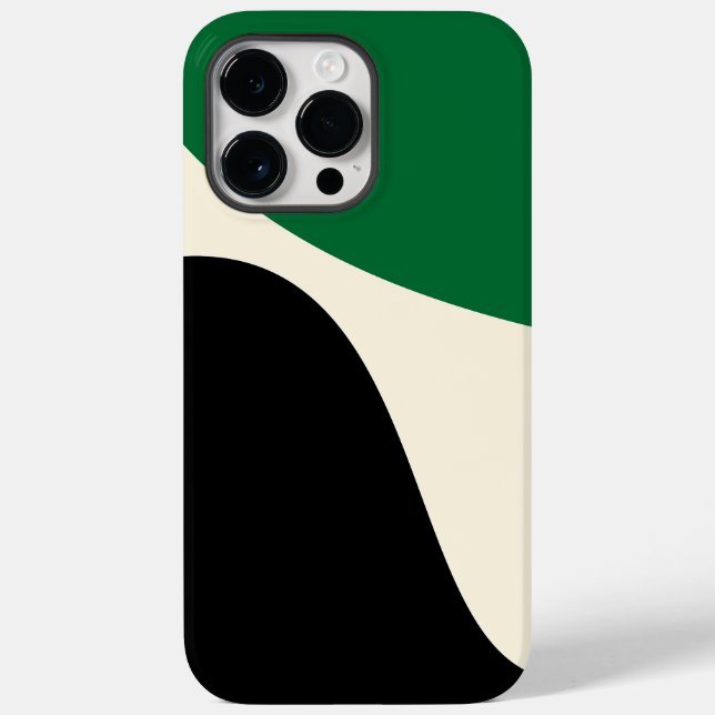 Coques Case-Mate iPhone Vagues simples 4 en vert, crème et noir (Verso)
