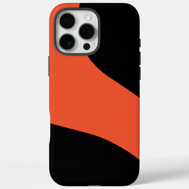 Coques Case-Mate iPhone Vagues simples en noir et orange (Verso)