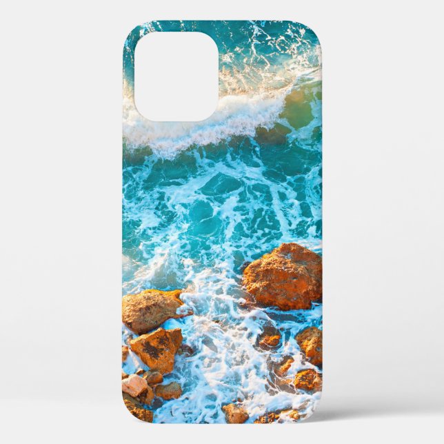 Coques Case-Mate iPhone Vagues sur une plage rocheuse au coucher du soleil (Verso)