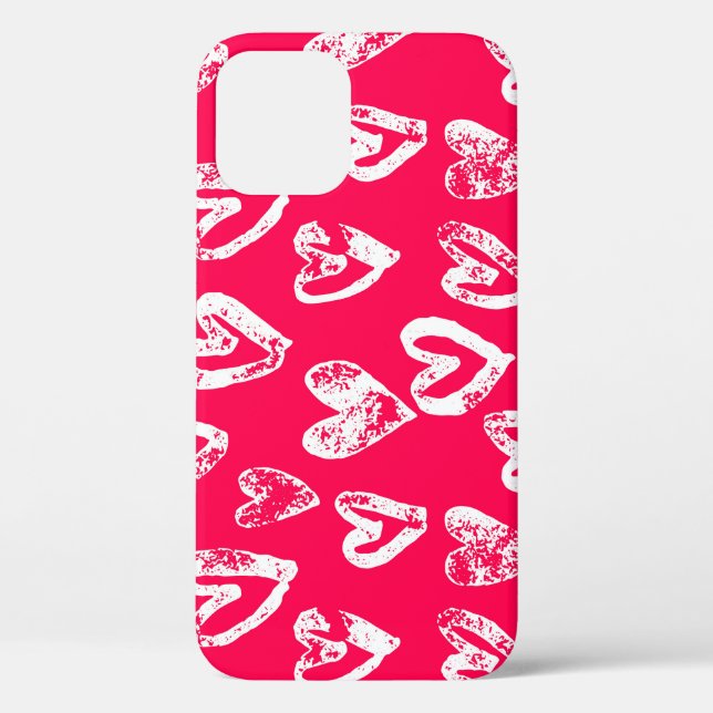 Coques Case-Mate iPhone Valentine Coeurs roses : croquis Arrière - plan (Verso)