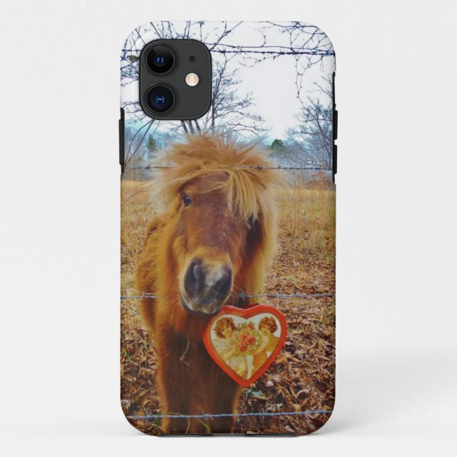 Coques Case-Mate iPhone Valentine Heart Miniature Brown Horse (Dos)