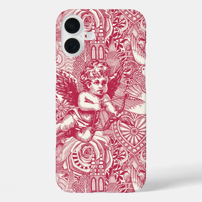 Coques Case-Mate iPhone valentine maximalisme viva magenta demi perle (Verso)