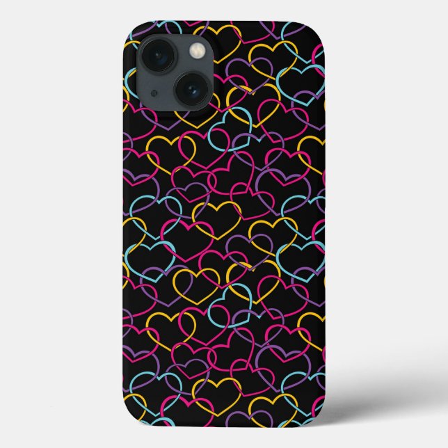 Coques Case-Mate iPhone Valentine Motif avec Coeurs de couleurs (Verso)