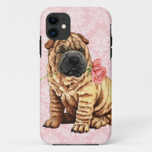 Coque iPhone 11 Valentine Shar-Pei rose