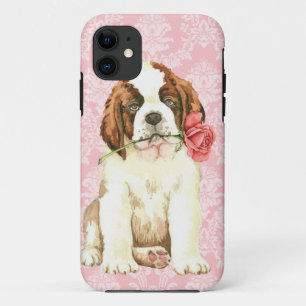 Coques Pour iPhone Valentine St Bernard rose
