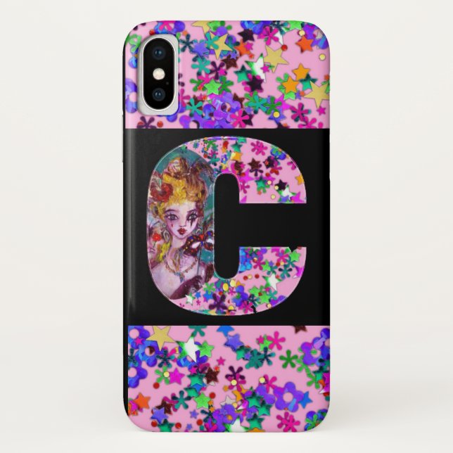 COQUES Case-Mate iPhone VALENTINE VENETIAN MASQUERADE MONOGRAMME LETTRE C (Dos)