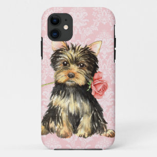 Coque Case-Mate iPhone Valentine Yorkie rose
