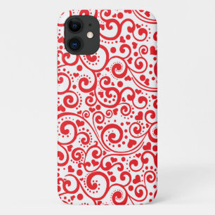 Coques Pour iPhone Valentines - Coeurs rouges et perruques en continu