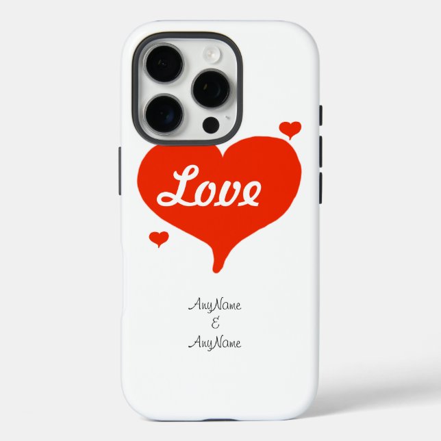 Coques Case-Mate iPhone Valentine's Love Hearts PERSONNALISER des noms (Verso)