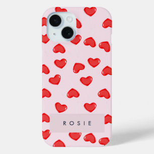 Coque Case-Mate iPhone Valentines personnalisées de Lolipop Coeur Monogra