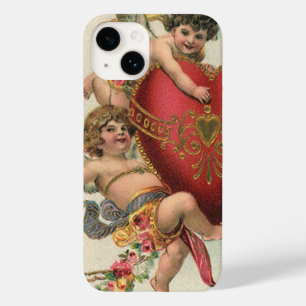 Coque Case-Mate iPhone Valentines vintages, Anges victoriens Coeur de Che