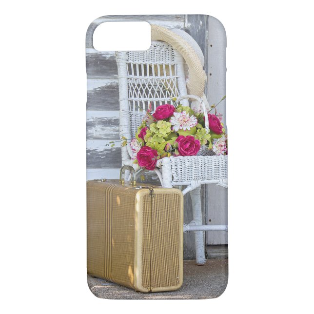 Coques Case-Mate iPhone valise rétro et panier à fleurs (Dos)