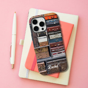 Coque iPhone 16 Pro Max Valise vintage de voyage photo Colorée Wanderlust