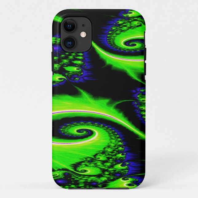 Coques Case-Mate iPhone Vallée cachée Neon Vert, Bleu, Noir, Balle blanche (Dos)