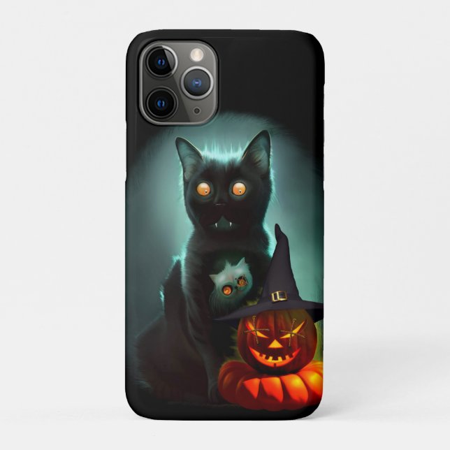 Coques Case-Mate iPhone Vampire Chat et Assistant Citrouille Halloween Sur (Dos)