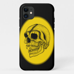 Coque iPhone 11 Vampire crâne noir et jaune