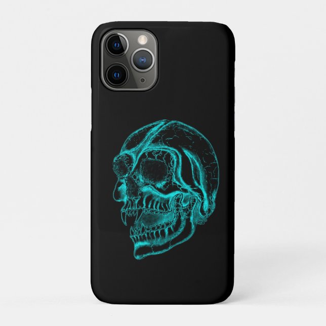 Coques Case-Mate iPhone Vampire crâne noir et vert (Dos)