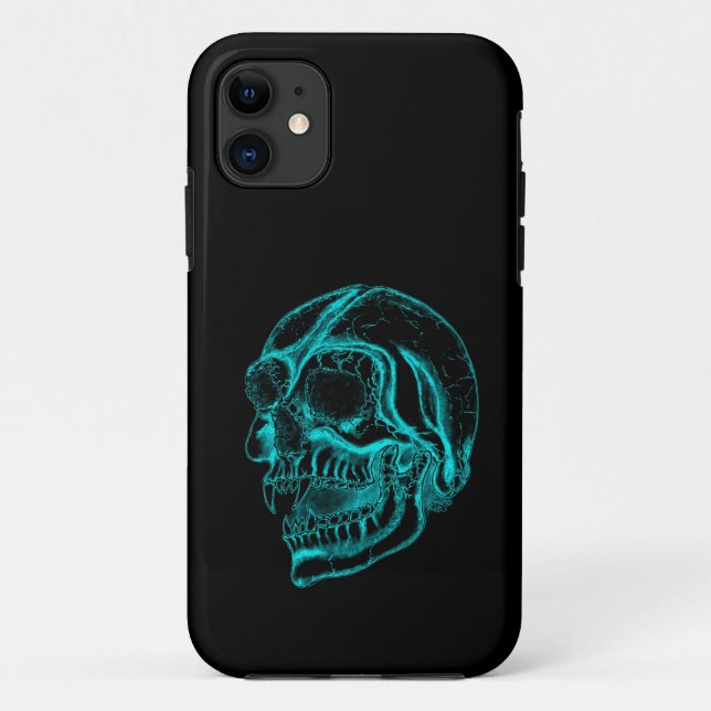 Coques Case-Mate iPhone Vampire crâne noir et vert (Dos)