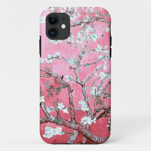Coques Case-Mate iPhone Van Gogh Almond Blossoms rose Bleu (Dos)