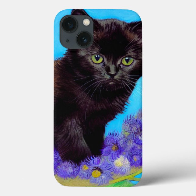 Coques Case-Mate iPhone Van Gogh Chat et fleurs (Verso)
