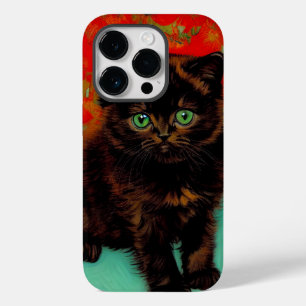 Coque Case-Mate iPhone Van Gogh Chat noir Fleurs rouges