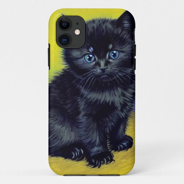 Coques Case-Mate iPhone Van Gogh Chat noir Fleurs violettes (Dos)