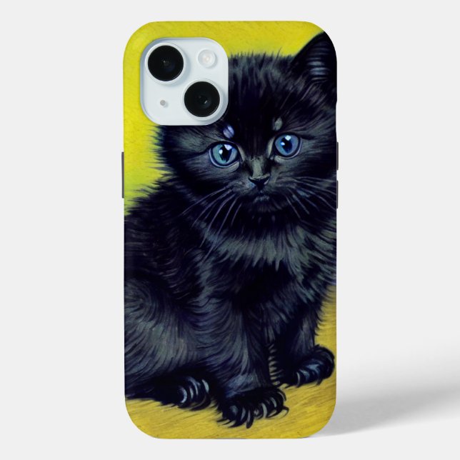 Coques Case-Mate iPhone Van Gogh Chat noir Fleurs violettes (Verso)