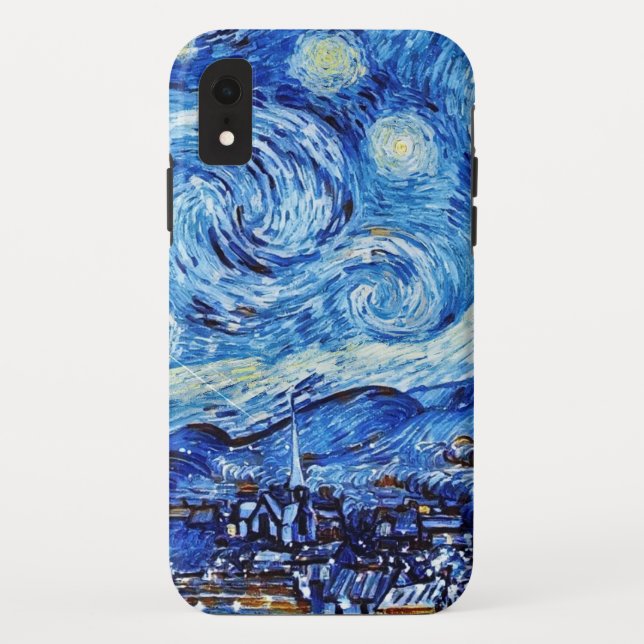 Coques Case-Mate iPhone Van Gogh - La Nuit étoilée - Blancs Noël (Dos)