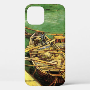 Coque iPhone 12 Van Gogh Quay avec des hommes déchargeant des napp
