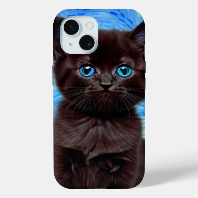 Coques Case-Mate iPhone Van Gogh Starry Night Black Cat (Verso)