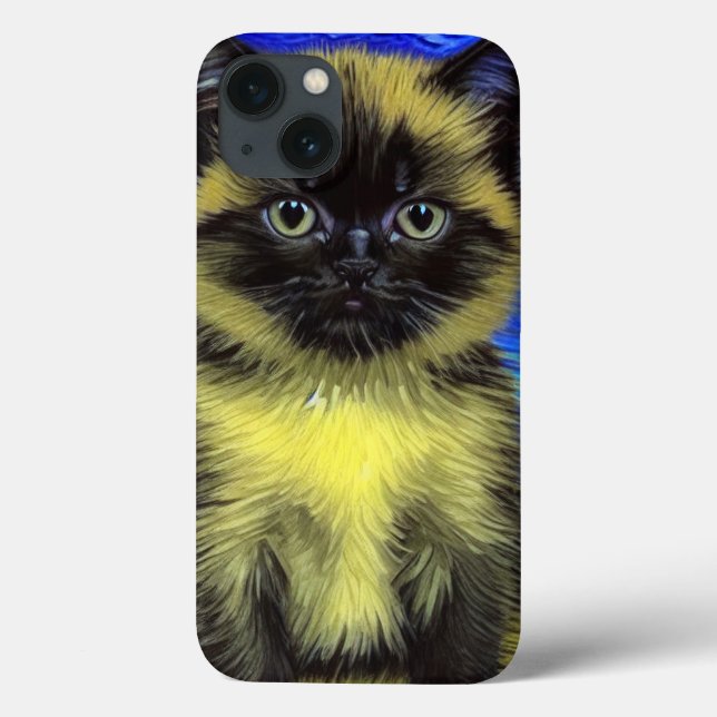 Coques Case-Mate iPhone Van Gogh Starry Nuit Siamese Cat (Verso)