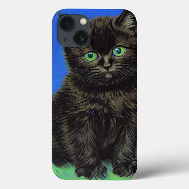 Coques Case-Mate iPhone Van Gogh Style Kitten noir (Verso)