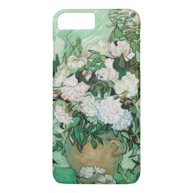 Coques Case-Mate iPhone Van Gogh Vase avec roses roses rose peinture flora (Dos)
