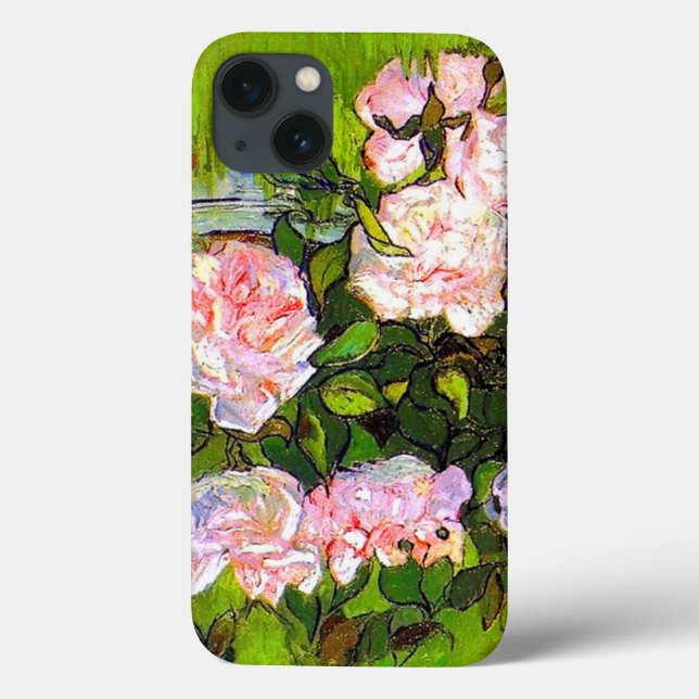 Coques Case-Mate iPhone Van Gogh Vie morte avec des roses roses roses (Verso)