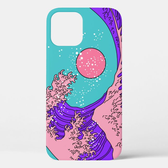 Coques Case-Mate iPhone Vaporwave Great Wave : Art Océanique Stylisé (Verso)