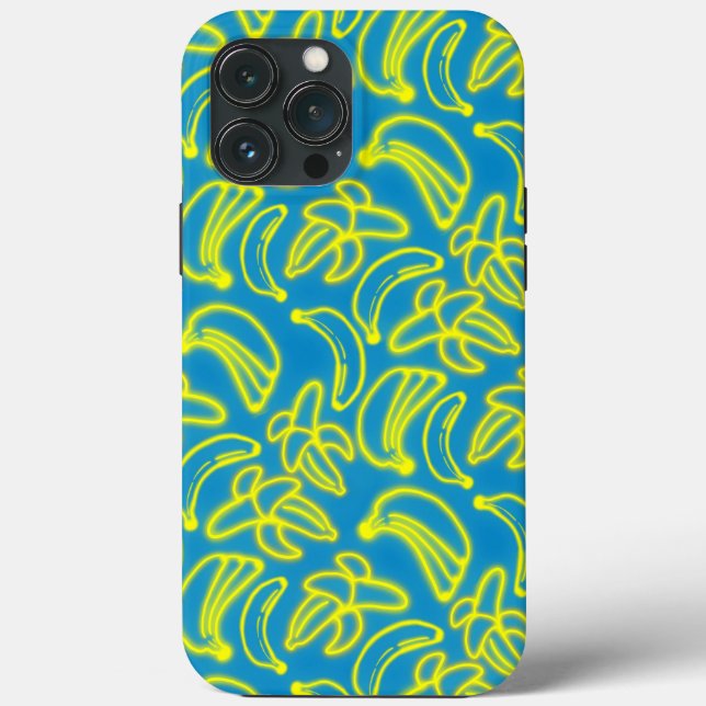 Coques Case-Mate iPhone Vaporwave Neon Bananes Rétro Futuriste (Verso)