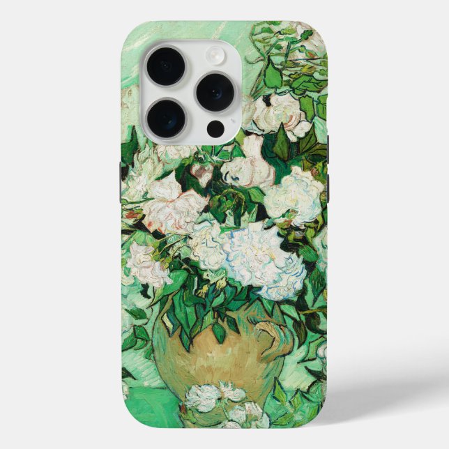 Coques Case-Mate iPhone Vase aux roses roses, Vincent Van Gogh (Verso)