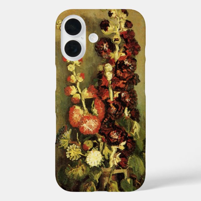 Coques Case-Mate iPhone Vase aux roses trémières par Vincent van Gogh (Verso)