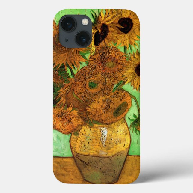 Coques Case-Mate iPhone Vase avec douze tournesols de Vincent van Gogh (Verso)