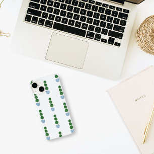 Coque Case-Mate iPhone Vase d'aquarelle bleue preppy topiary