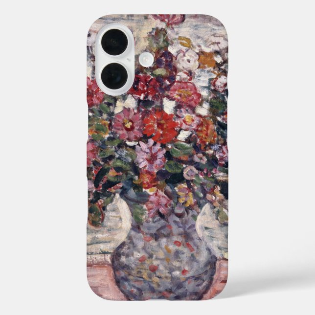 Coques Case-Mate iPhone Vase de fleurs, Zinnias par Maurice Prendergast (Verso)