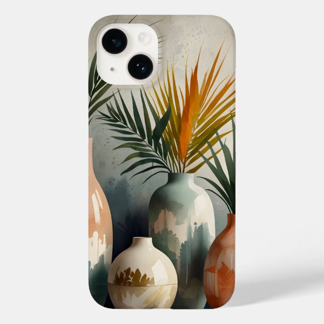 Coques Case-Mate iPhone Vases tropicales dans les teintes aquarelles (Verso)