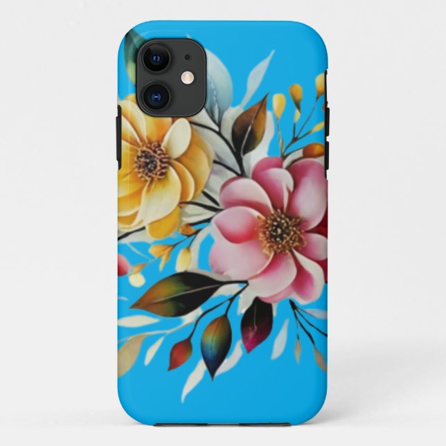 Coques Case-Mate iPhone vecteur d'art floral rose pastel (Dos)